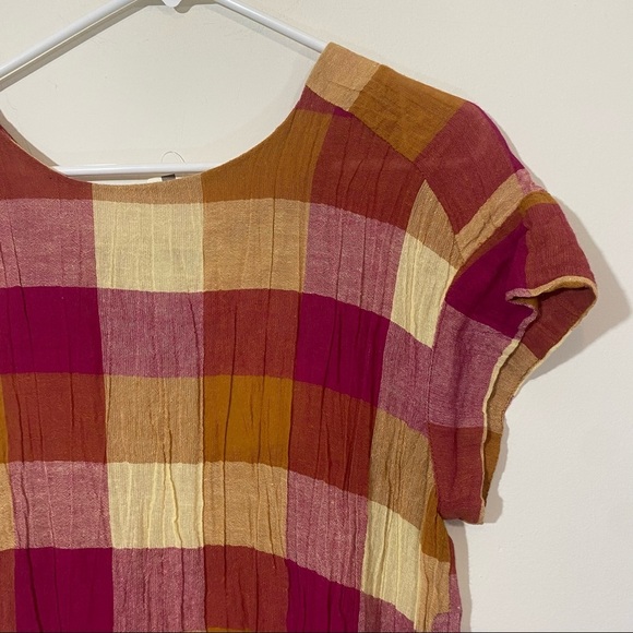 NWT Anthropologie Isabella Sinclair Posey Plaid Top Pink Rose Medium - Picture 3 of 8